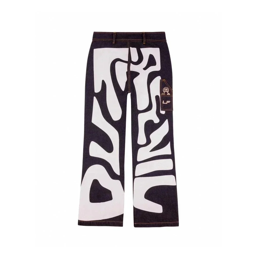 La Fam X Dutreuil Paris Jeans Logo Screenprint Streatwear Indie Sleeze